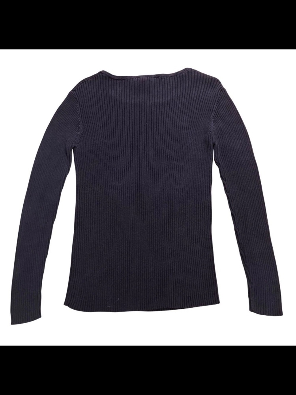 VTG 90s GAP Ribbed Fitted Cotton Scoop Neck Sweater Large - Picture 3 of 6